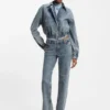 Blue boot-cut jeans in stretch denim