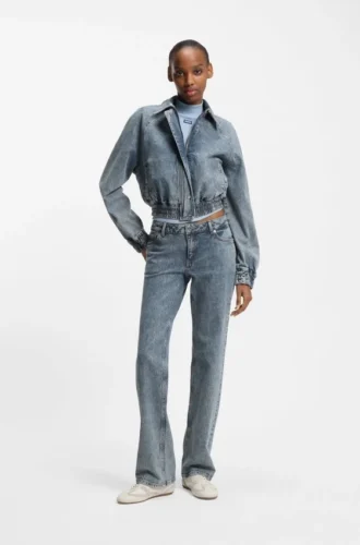 Blue boot-cut jeans in stretch denim