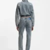 Blue boot-cut jeans in stretch denim