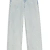 Blue boyfriend-fit jeans in rigid denim