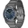 Blue-dial chronograph watch in grey-plated steel Blue-dial chronograph watch in grey-plated steel