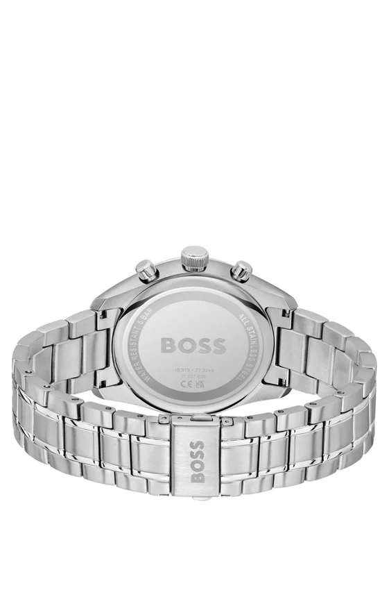 Blue-dial chronograph watch in silver-tone steel Blue-dial chronograph watch in silver-tone steel