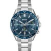 Blue-dial chronograph watch with link bracelet Blue-dial chronograph watch with link bracelet