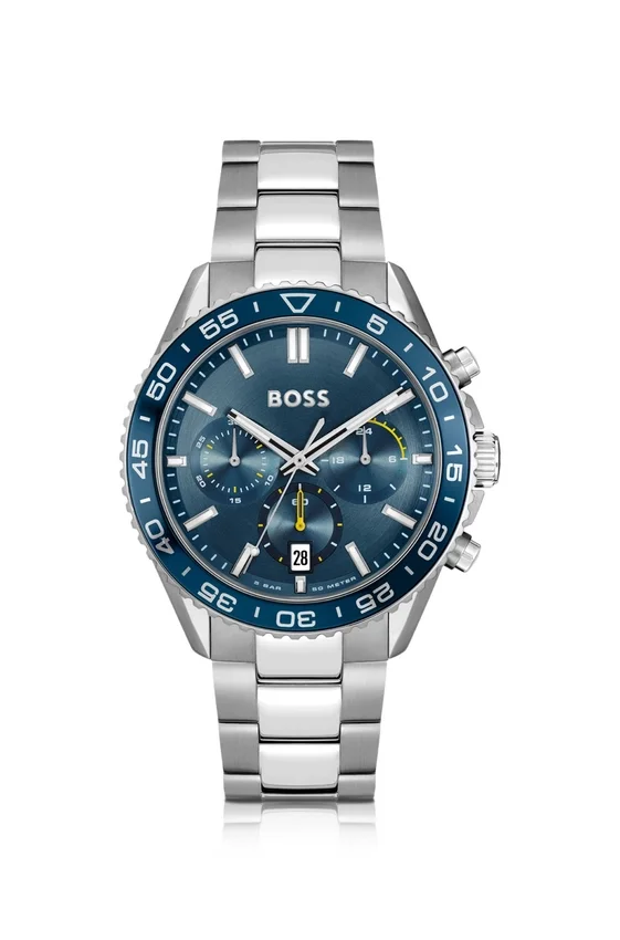Blue-dial chronograph watch with link bracelet Blue-dial chronograph watch with link bracelet