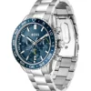 Blue-dial chronograph watch with link bracelet Blue-dial chronograph watch with link bracelet