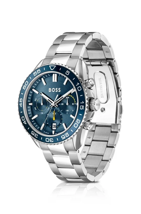 Blue-dial chronograph watch with link bracelet Blue-dial chronograph watch with link bracelet