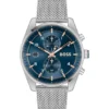 Blue-dial chronograph watch with mesh bracelet Blue-dial chronograph watch with mesh bracelet