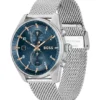Blue-dial chronograph watch with mesh bracelet Blue-dial chronograph watch with mesh bracelet