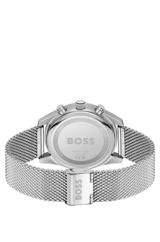Blue-dial chronograph watch with mesh bracelet Blue-dial chronograph watch with mesh bracelet