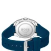 Blue-dial watch with silicone strap