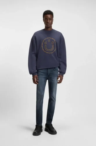 Blue extra-slim-fit jeans in stretch denim