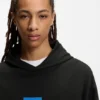 Blue-logo hoodie in cotton terry Blue-logo hoodie in cotton terry