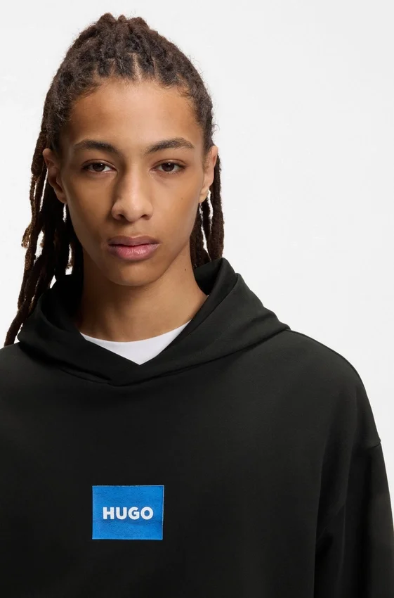 Blue-logo hoodie in cotton terry Blue-logo hoodie in cotton terry