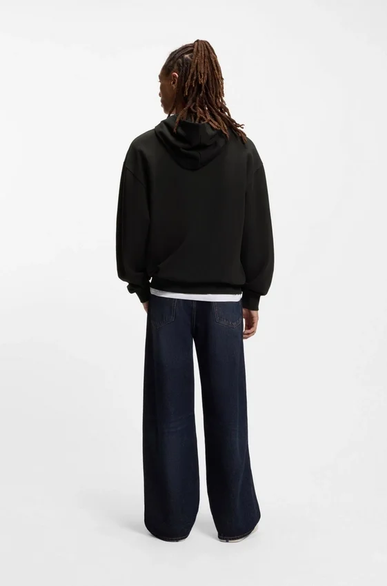Blue-logo hoodie in cotton terry Blue-logo hoodie in cotton terry