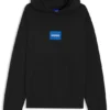 Blue-logo hoodie in cotton terry Blue-logo hoodie in cotton terry