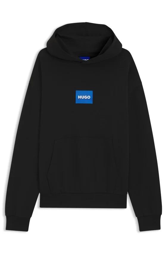 Blue-logo hoodie in cotton terry Blue-logo hoodie in cotton terry