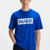 Blue-logo T-shirt in cotton jersey