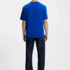 Blue-logo T-shirt in cotton jersey