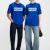 Blue-logo T-shirt in cotton jersey