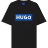 Blue-logo T-shirt in cotton jersey