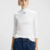 Blue-logo top in stretch cotton