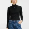 Blue-logo top in stretch cotton