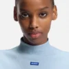 Blue-logo top in stretch cotton