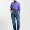 Blue-logo top in stretch cotton