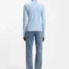 Blue-logo top in stretch cotton