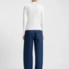 Blue-logo top in stretch cotton