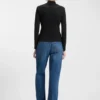 Blue-logo top in stretch cotton