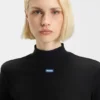 Blue-logo top in stretch cotton