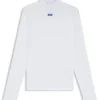 Blue-logo top in stretch cotton