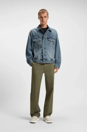 Blue loose-fit jacket in rigid denim