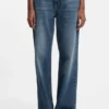 Blue loose-fit jeans in rigid denim