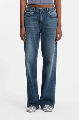 Blue loose-fit jeans in rigid denim
