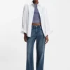 Blue loose-fit jeans in rigid denim