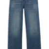 Blue loose-fit jeans in rigid denim