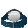 Blue-plated chronograph watch with blue silicone strap