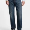Blue regular-fit jeans in vintage-wash denim