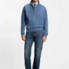 Blue regular-fit jeans in vintage-wash denim