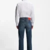 Blue regular-fit jeans in vintage-wash denim