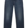 Blue regular-fit jeans in vintage-wash denim