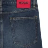 Blue regular-fit jeans in vintage-wash denim