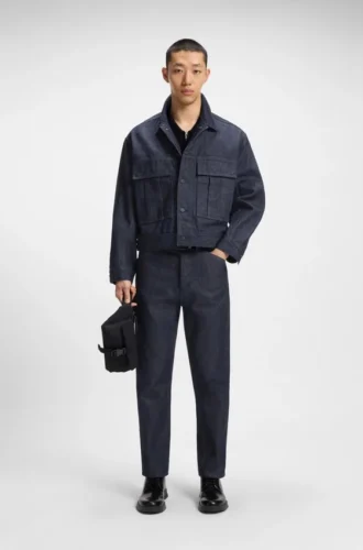 Blue relaxed-fit jeans in Japanese denim