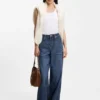 Blue relaxed-fit jeans in rigid denim