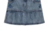 Blue rigid-denim mini skirt with half pleating Blue rigid-denim mini skirt with half pleating