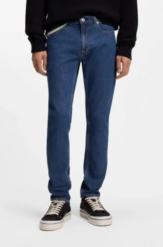 Blue skinny-fit jeans in stretch denim