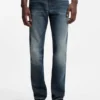 Blue slim-fit jeans in comfort-stretch denim