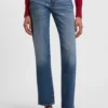 Blue slim-fit jeans in marbled comfort-stretch denim